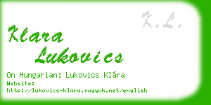 klara lukovics business card